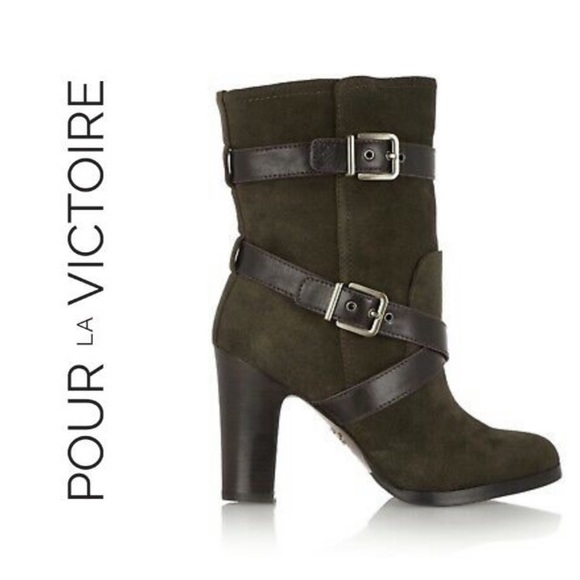 Pour La Victoire Shoes - POUR LA VICTOIRE Roslin Buckle-Wrap Suede Boot